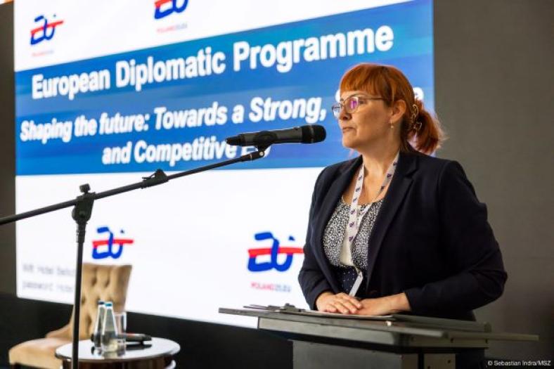 Woman giving a speech