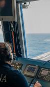 On the bridge with ship controllers from Eunavfor
